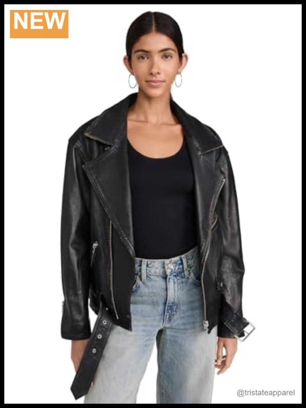 IRO Women's Dylan Biker Jacket Real Cowhide Leather Moto